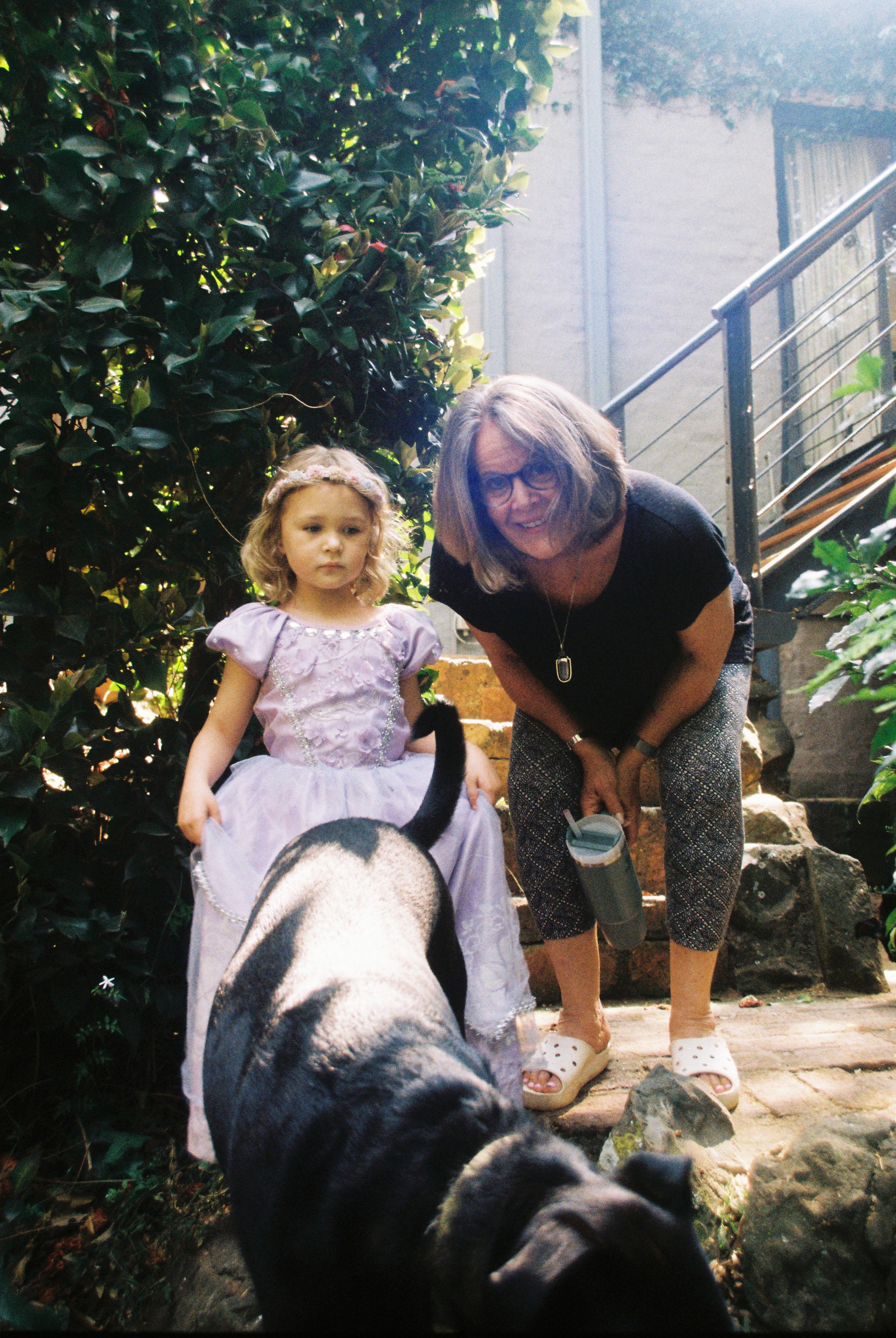 granny and toddler in ballgown
