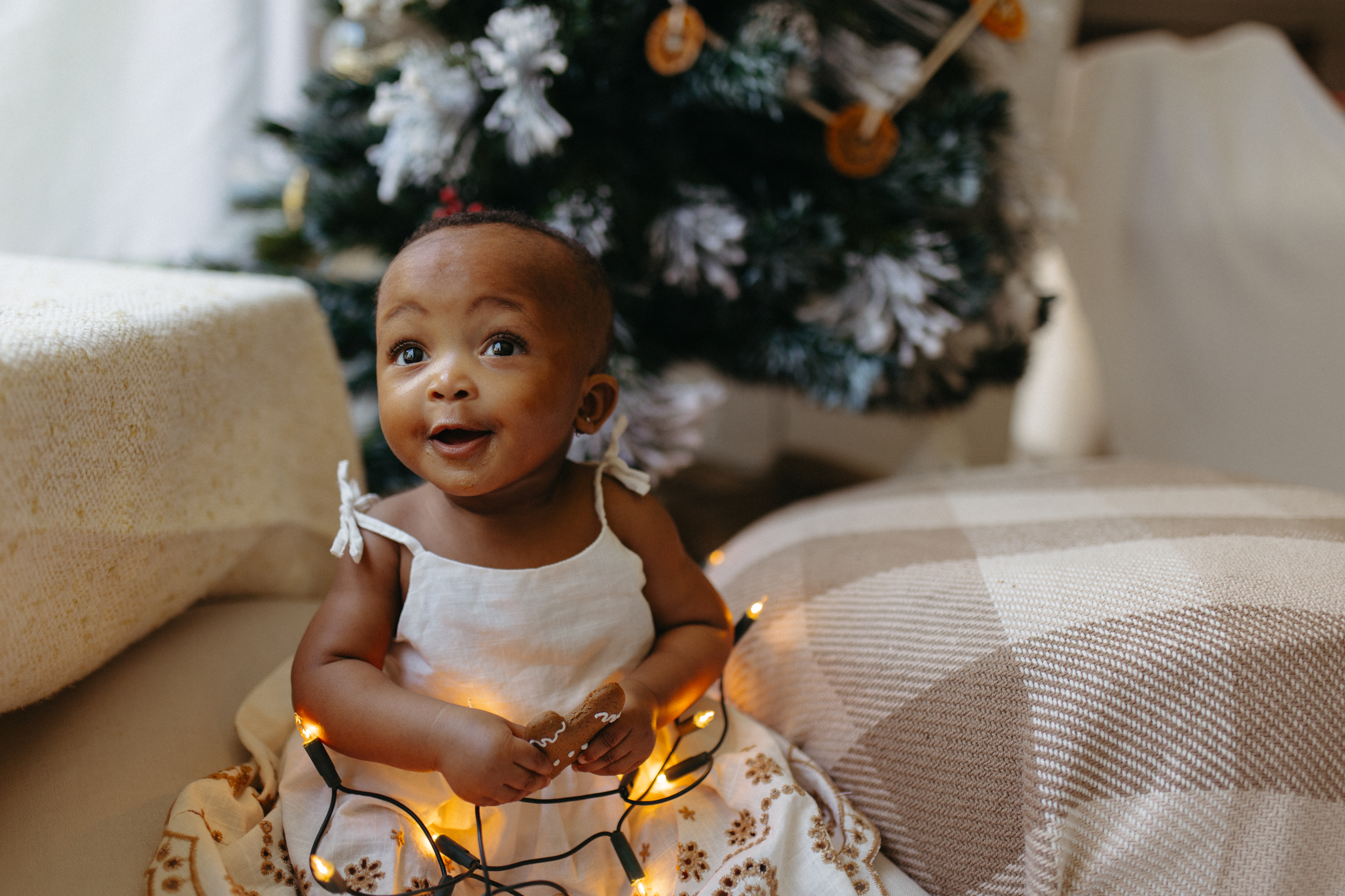 christmas photo with christmas lights
