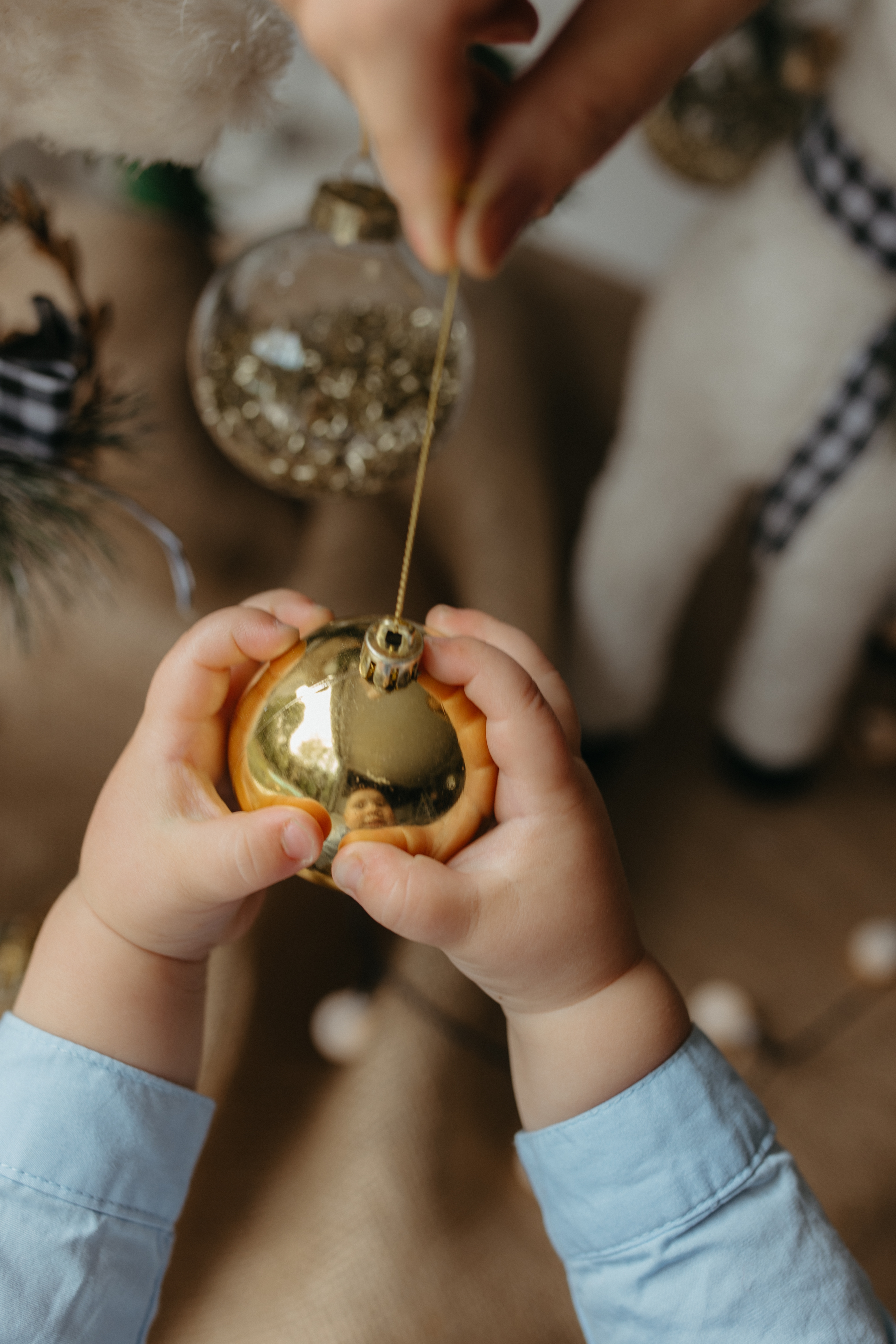 reflection in gold bauble