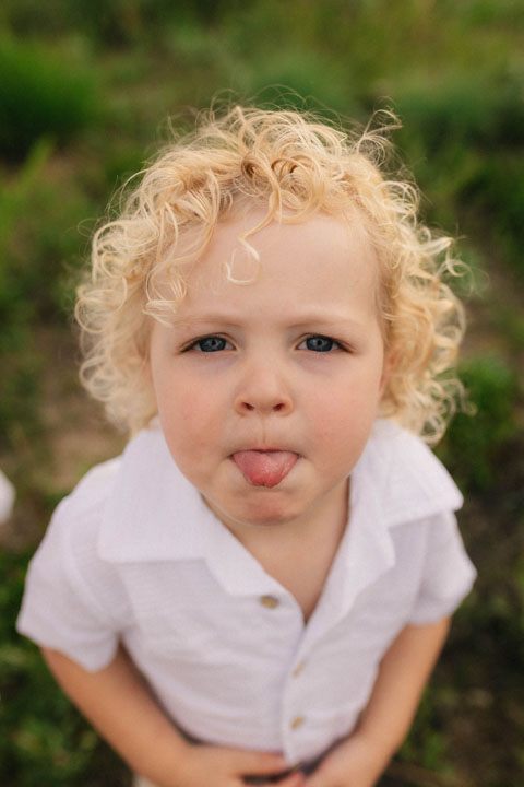 playful child during family photoshoot