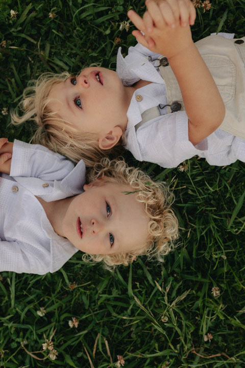 portrait of siblings at a family photoshoot