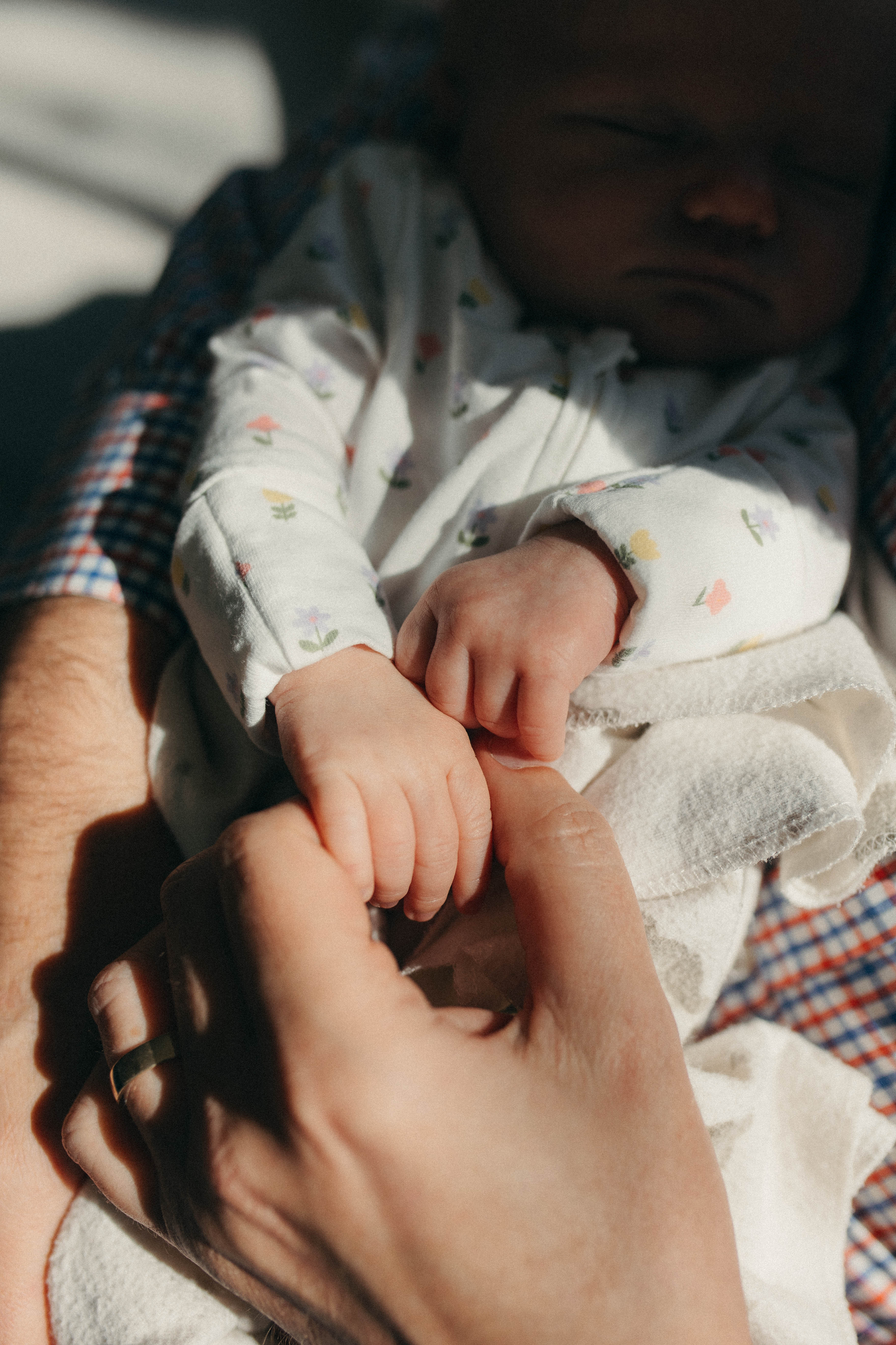newborn hand detail in family photoshoot