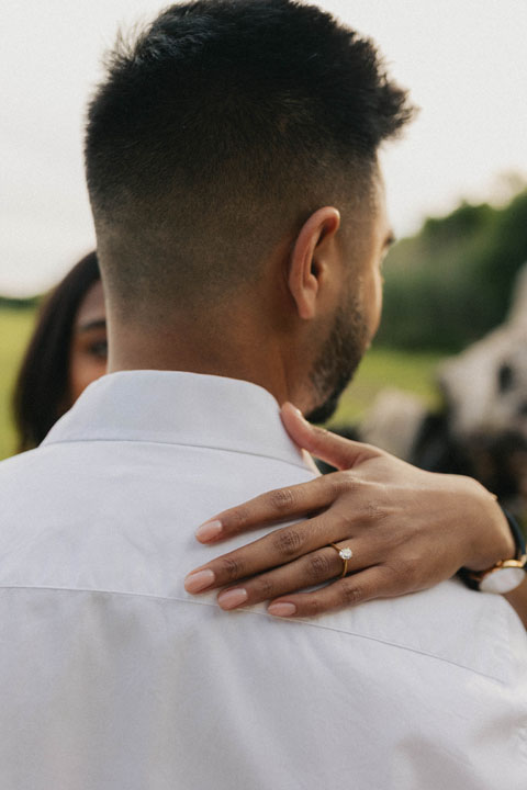 Engagement ring close up in engagement shoot in gauteng